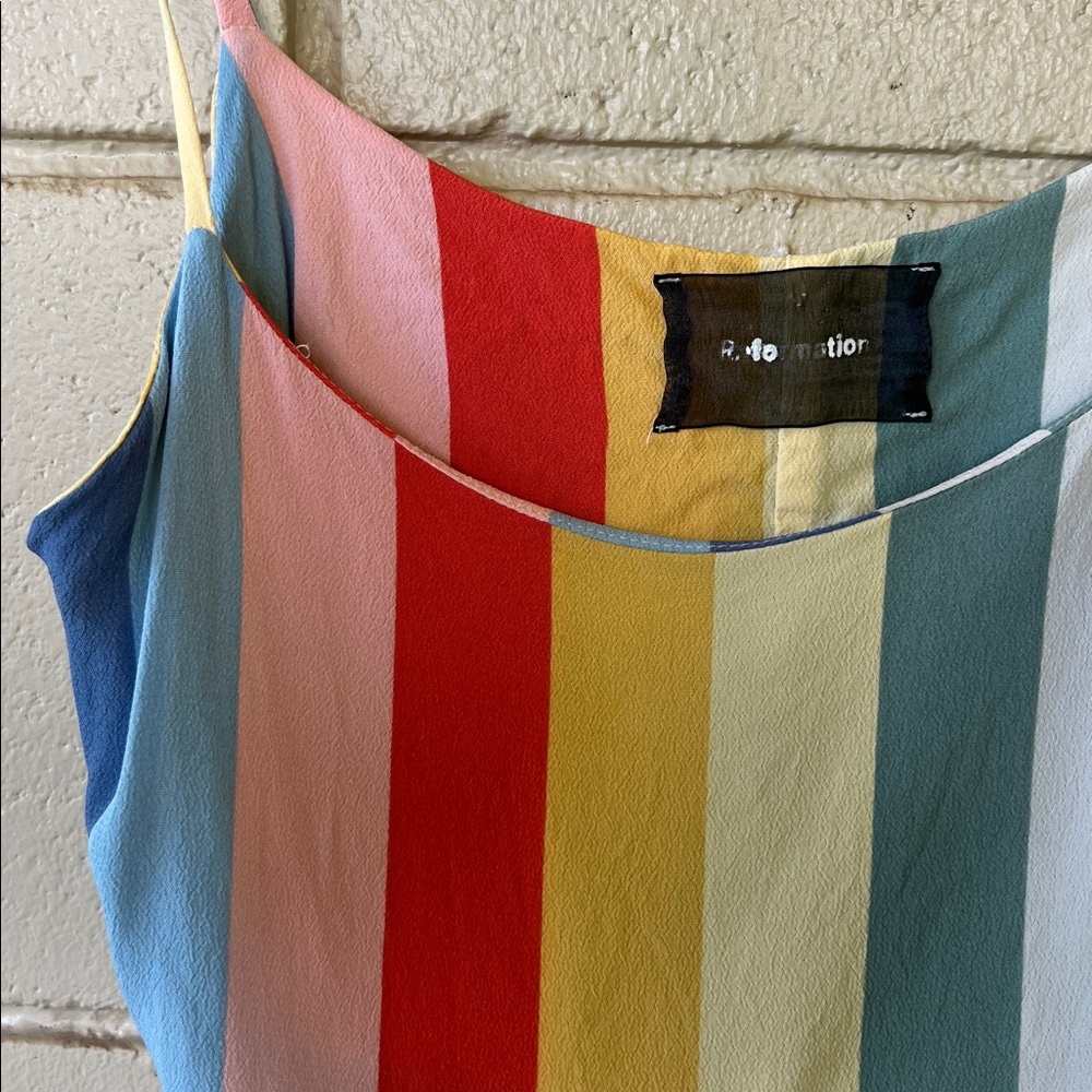 Reformation Lindsey Pastel Vertical Stripe Cami Dress 🌈 - Picture 2 of 4